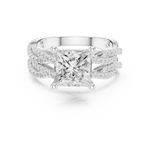 Gold Ring DDLR-300, Princess center stone, White Gold, view 4