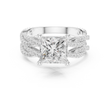 Gold Ring DDLR-300, Princess center stone, White Gold, view 4