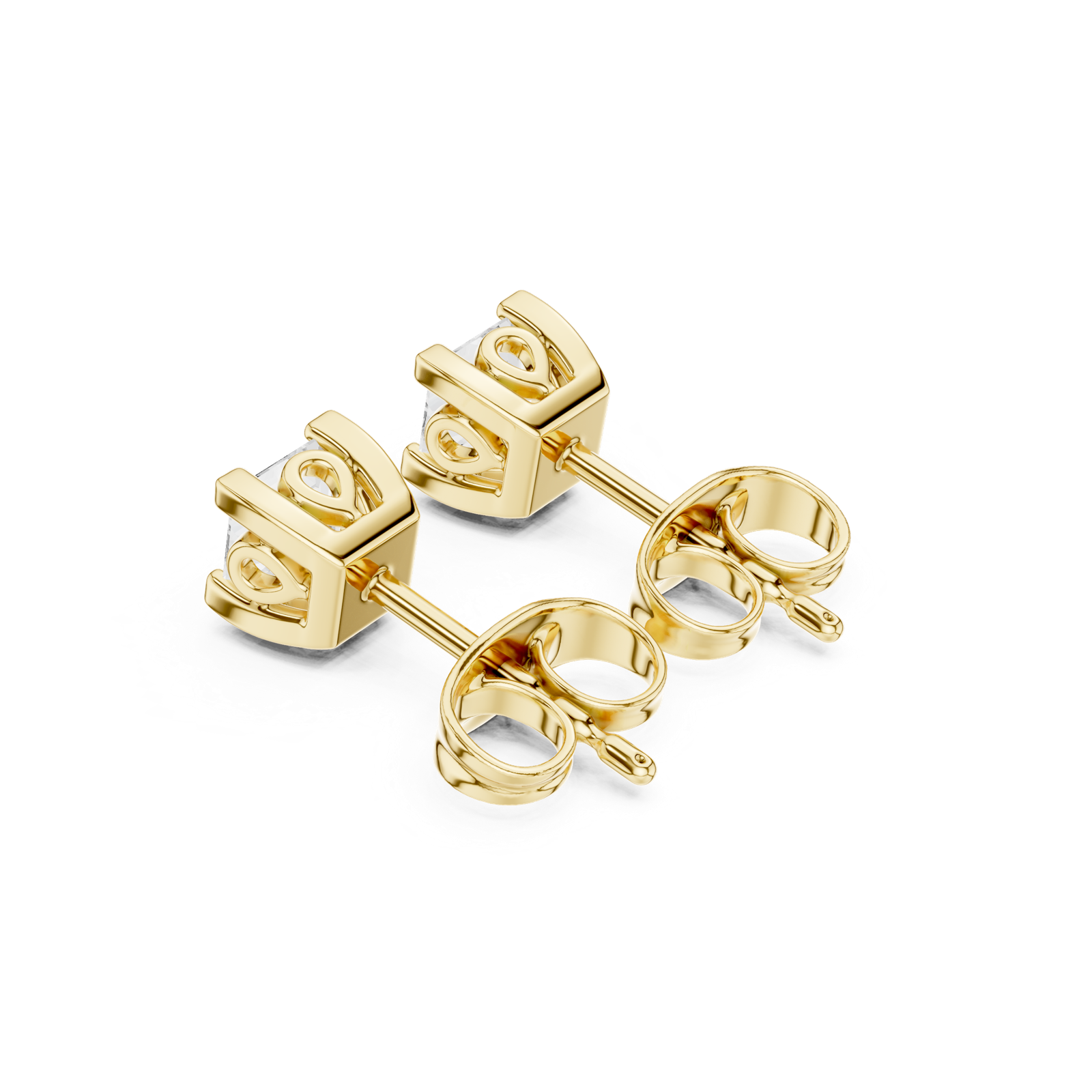 Gold Earrings GER-0354, Yellow Gold, view 2