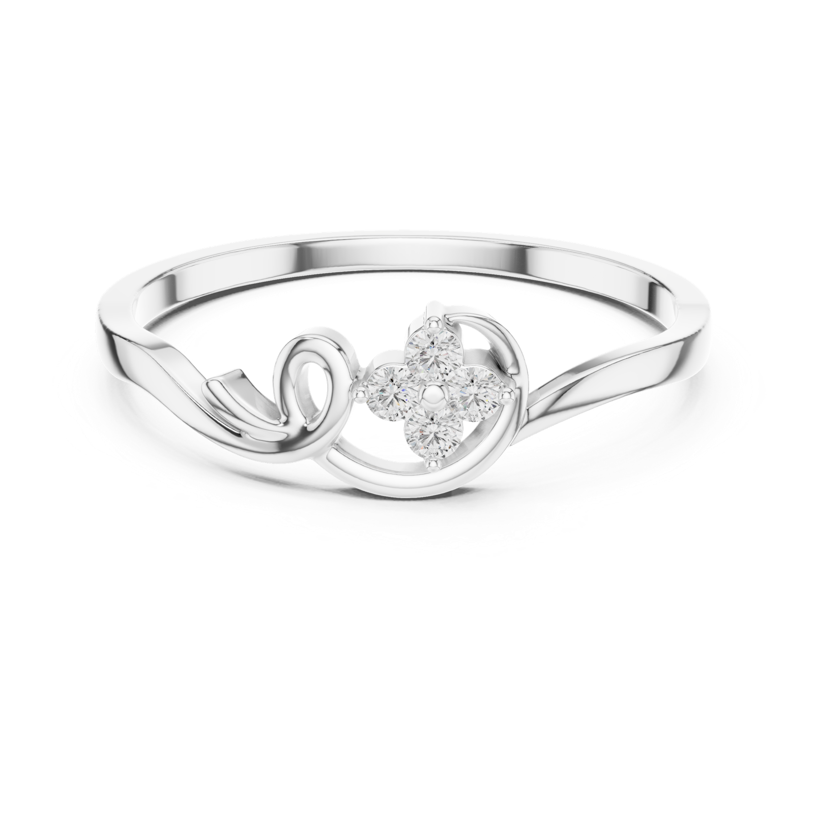 Gold Ring DR-6174, White Gold, view 4
