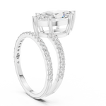 Gold Jewelry L35-39, Marquise center stone, White Gold, view 1