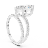 Gold Jewelry L35-39, Marquise center stone, White Gold, view 1