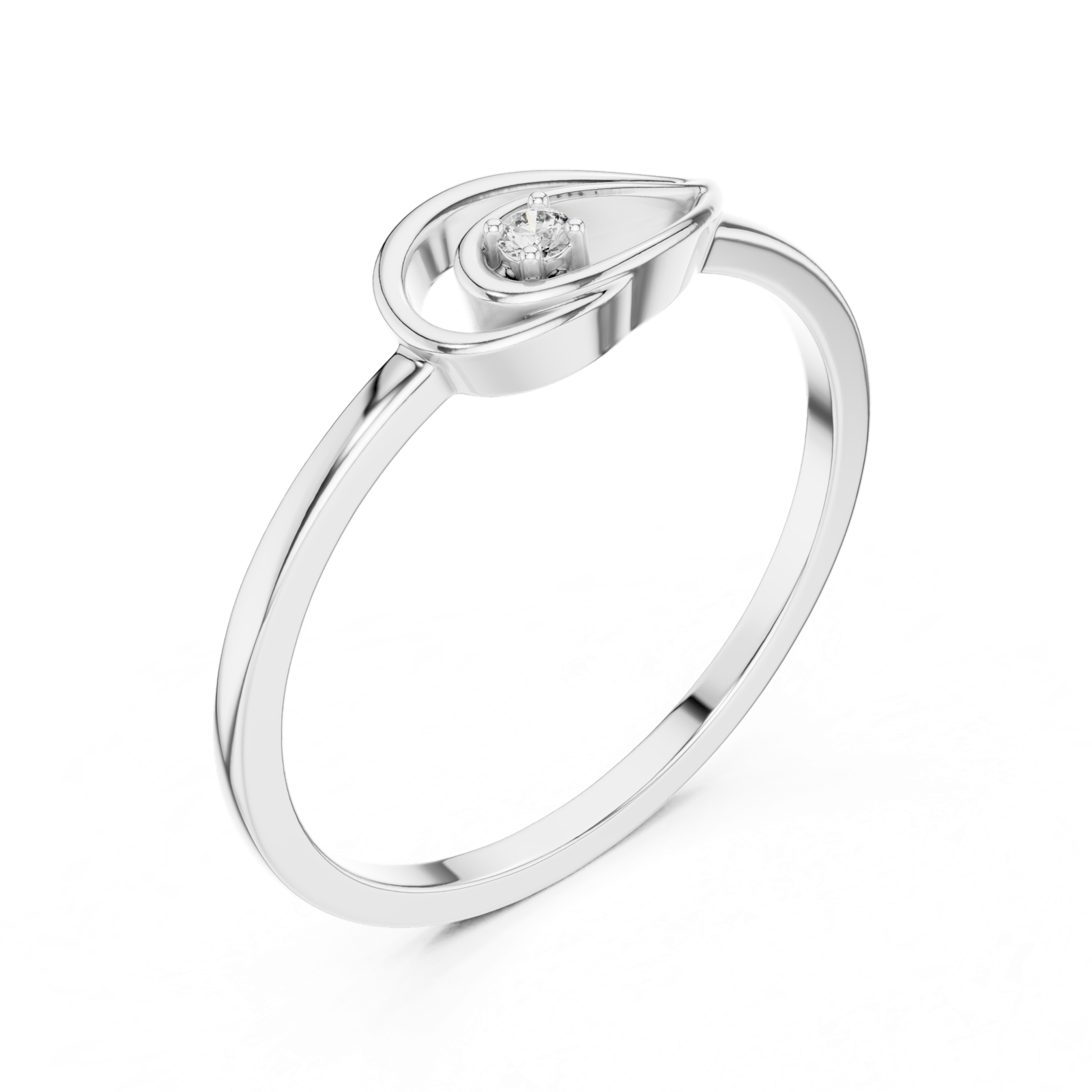 Gold Ring DR-6177, White Gold, view 2
