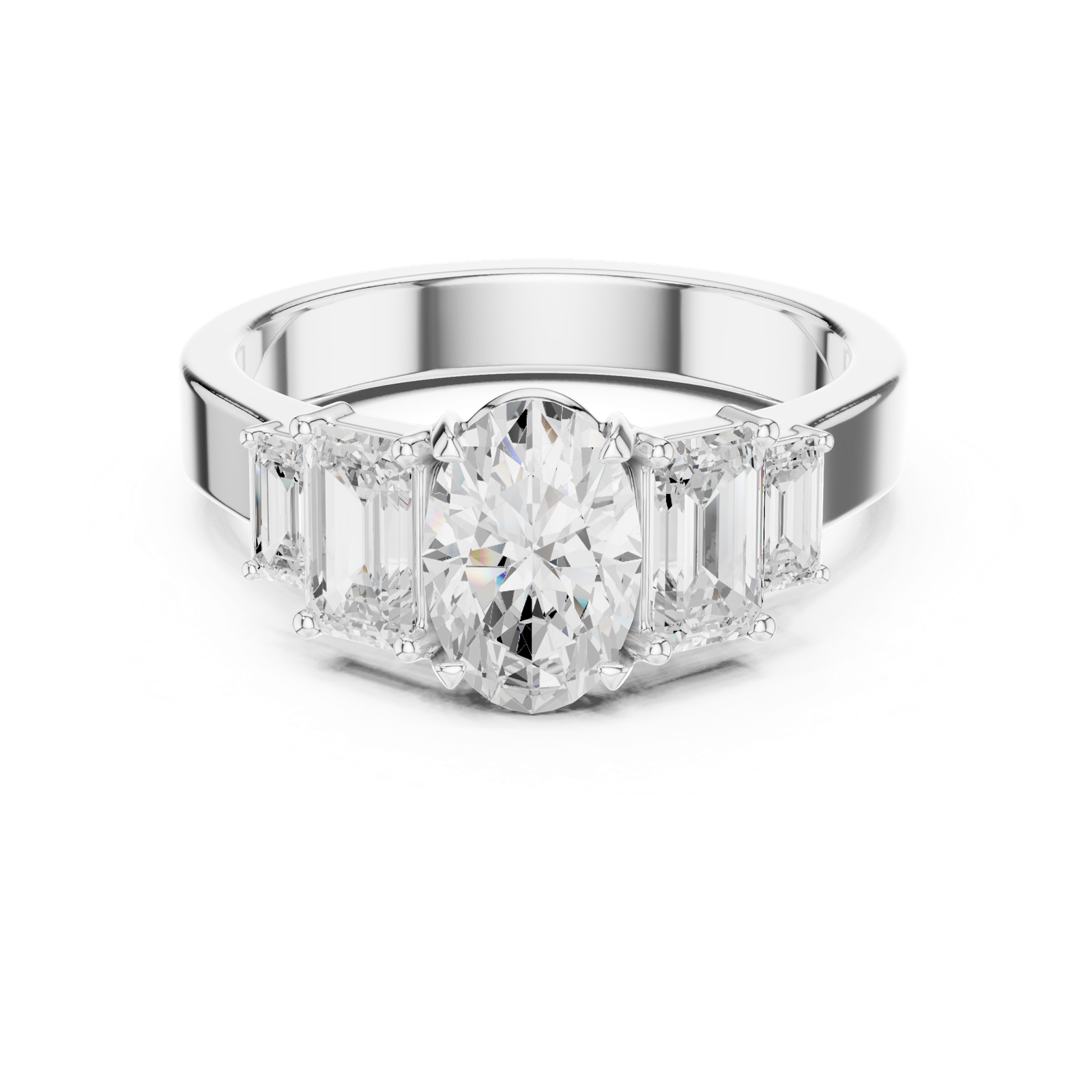 Gold Ring DDLR-1063, White Gold, view 4