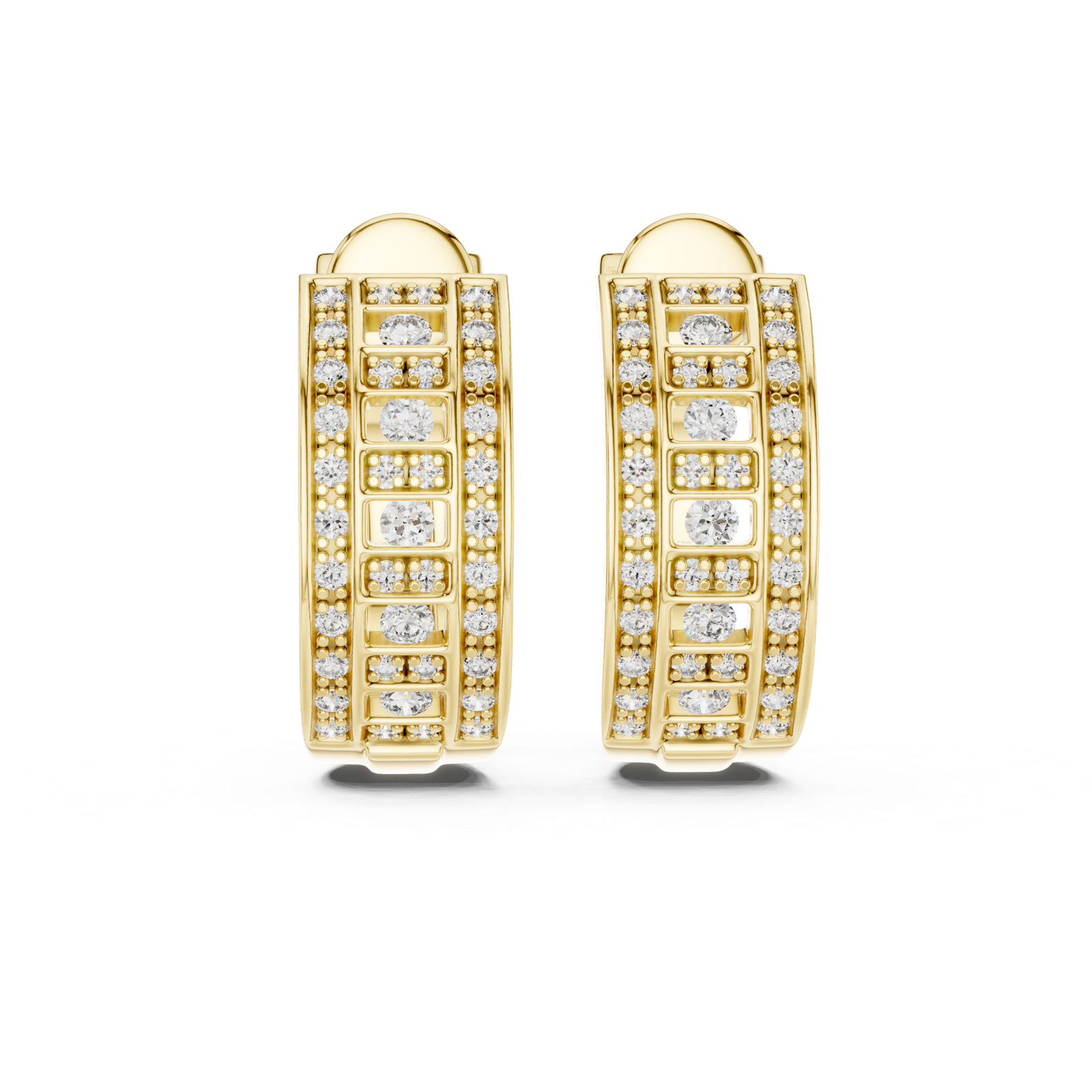 Gold Earrings L03-2, Yellow Gold, view 4