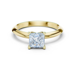 Gold Jewelry L36-6, Princess center stone, Yellow Gold