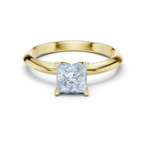Gold Jewelry L36-6, Princess center stone, Yellow Gold
