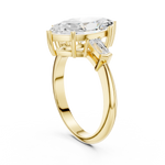 Gold Jewelry L35-67, Marquise center stone, Yellow Gold, view 1
