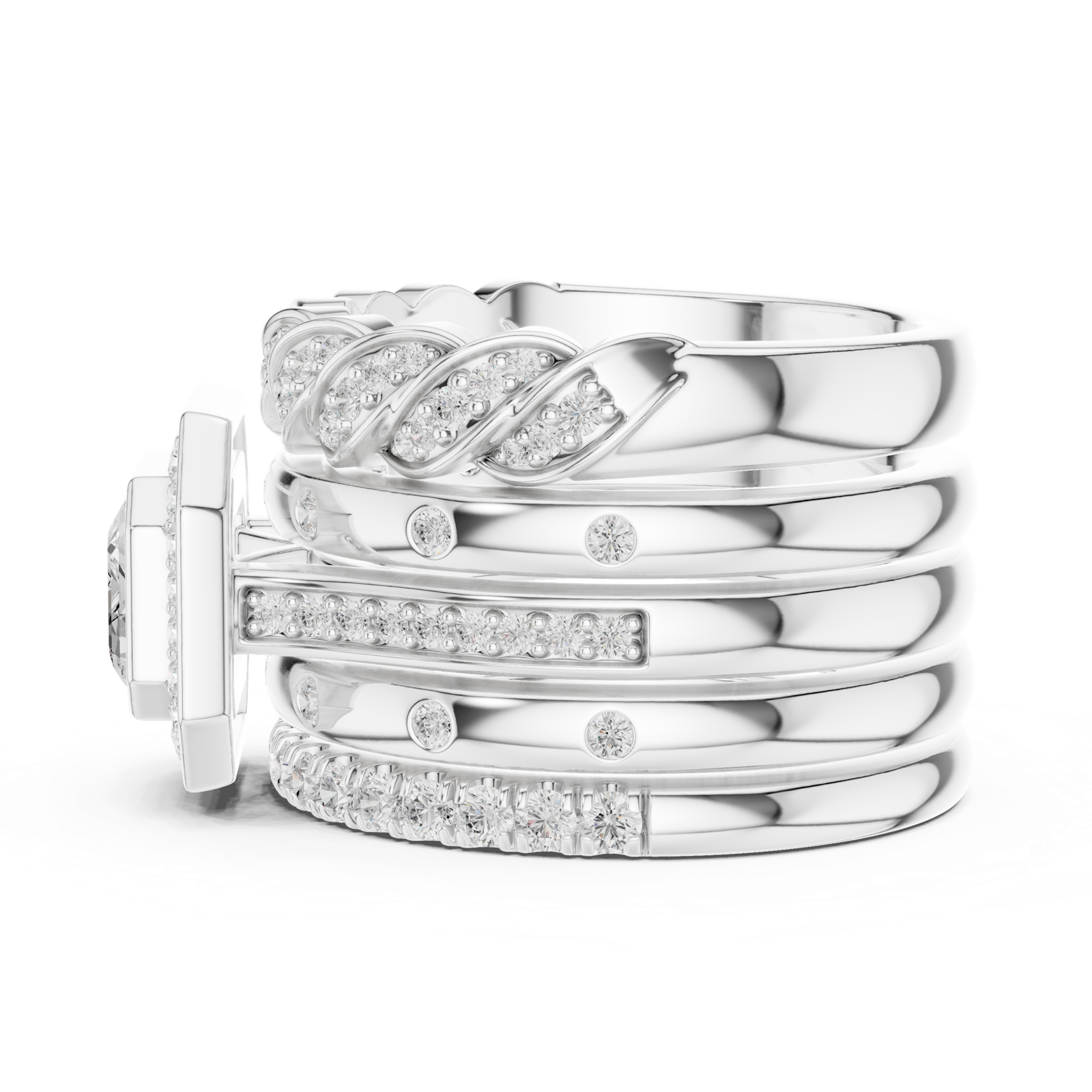 Gold Ring DDLR-849, White Gold, view 3