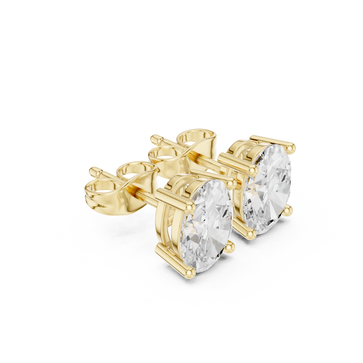 Gold Earrings SBER(5), Yellow Gold, view 1