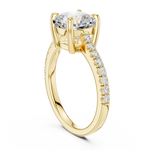 Gold Ring DDLR-039, Cushion center stone, Yellow Gold, view 1