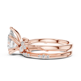 Gold Ring DDLR-299, Pear center stone, Rose Gold, view 3