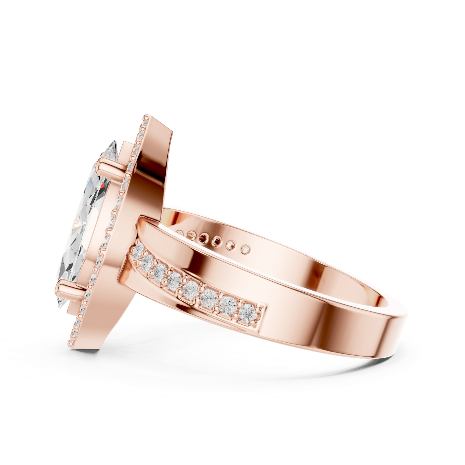Gold Ring DDLR-355, Rose Gold, view 3