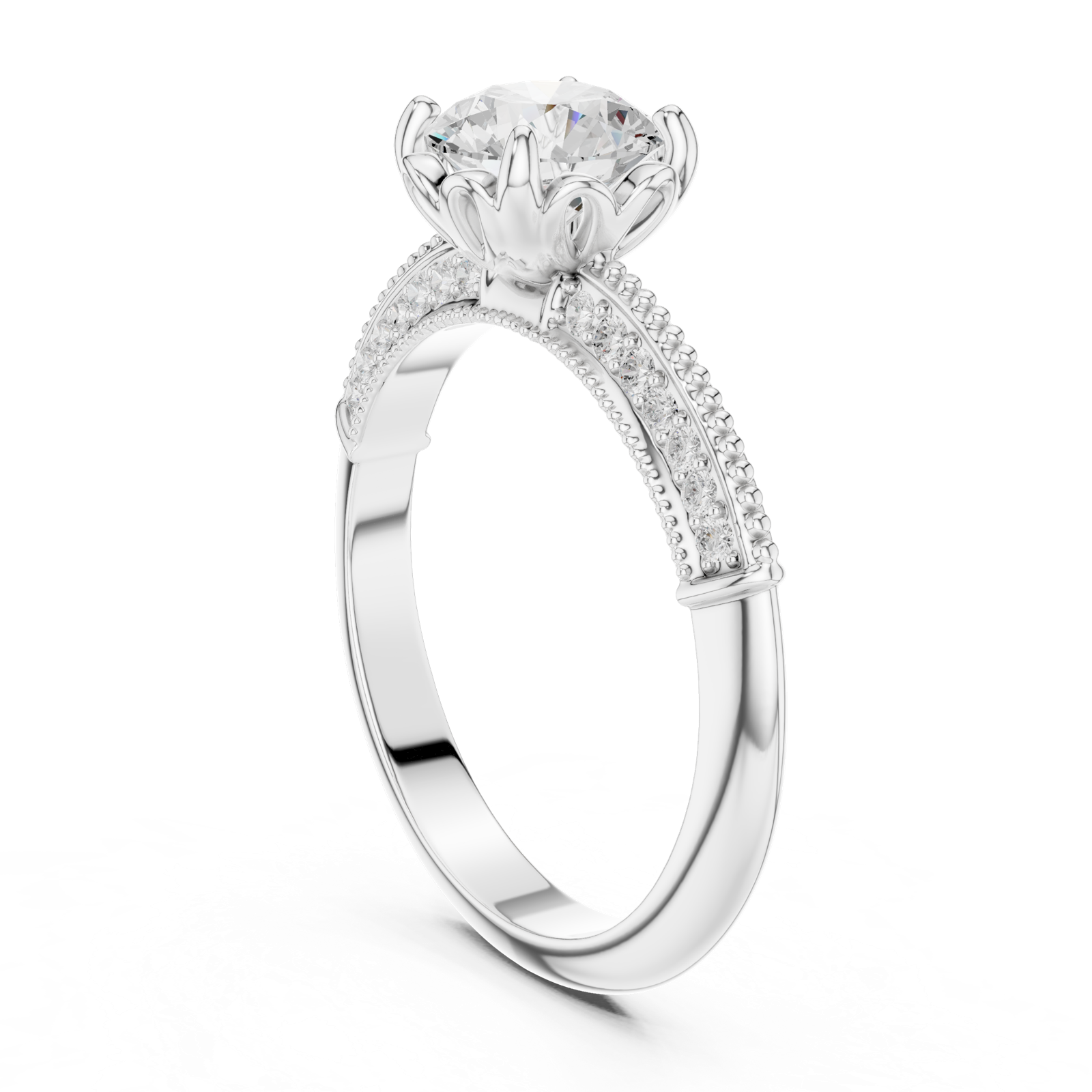 Gold Ring DDLR-685, White Gold, view 1