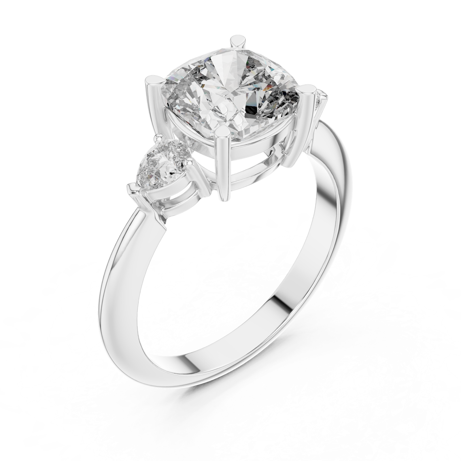 Gold Ring DDLR-196, White Gold, view 2