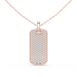 14K Solid Gold Lab Diamond Pendant Necklace, Rose Gold