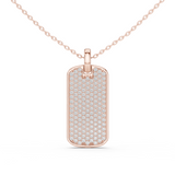 14K Solid Gold Lab Diamond Pendant Necklace, Rose Gold