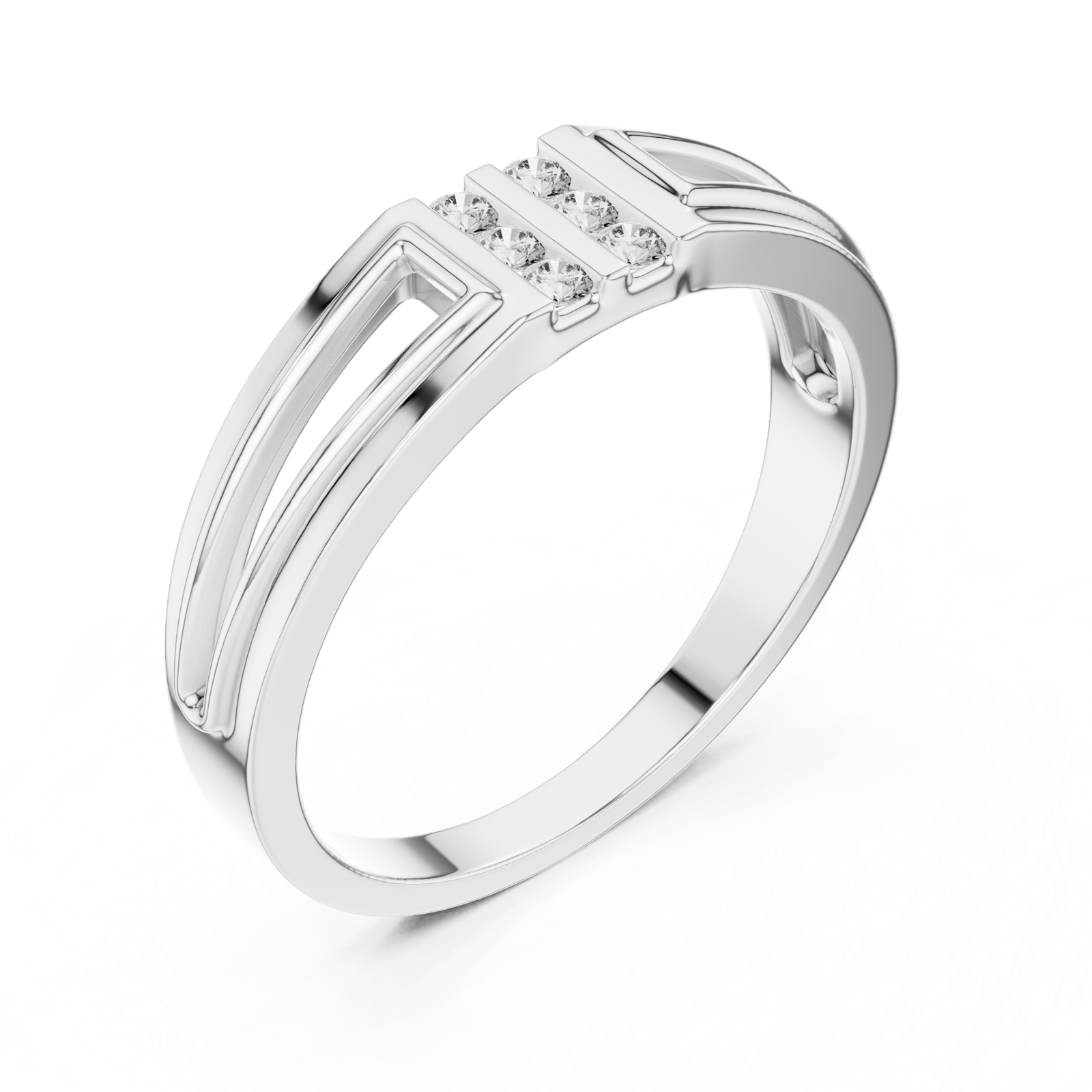Gold Ring DR-6265, White Gold, view 2