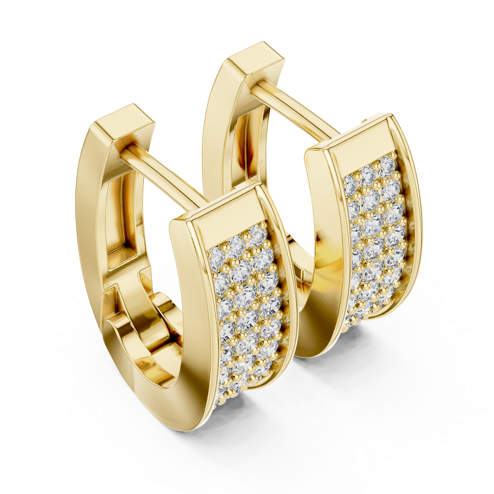 Gold Earrings L03-14, Yellow Gold, view 2