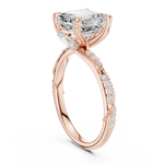 Gold Ring DDLR-167, Asscher center stone, Rose Gold, view 1