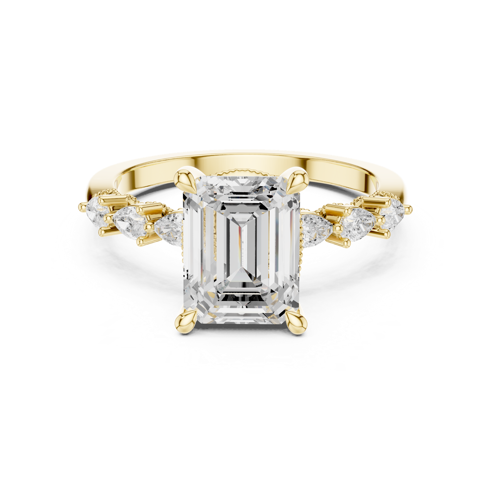 Gold Ring DDLR-1004, Yellow Gold, view 4