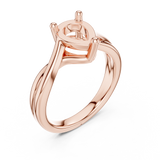 Gold Twisted Band Solitaire Engagement Ring, Pear center stone, Rose Gold, view 2