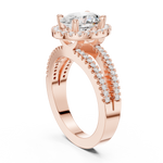 Gold Ring DDLR-350, Oval center stone, Rose Gold, view 1