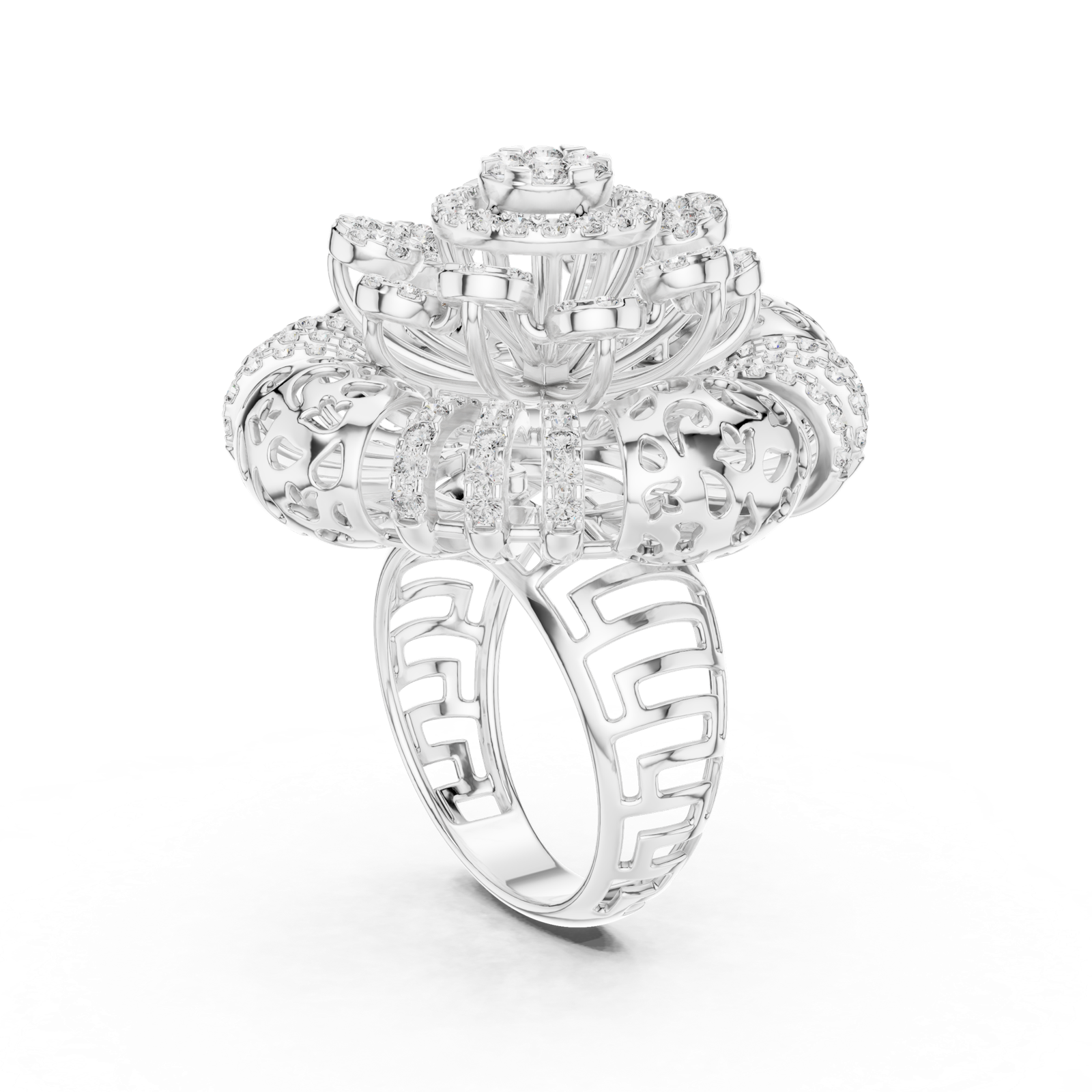 Gold Ring L03-1280, White Gold