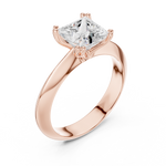 Gold Jewelry L36-8, Princess center stone, Rose Gold, view 2