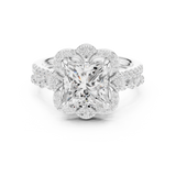 Gold Ring DDLR-442, Princess center stone, White Gold, view 4