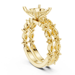 Gold Ring DDLR-301, Round center stone, Yellow Gold, view 1