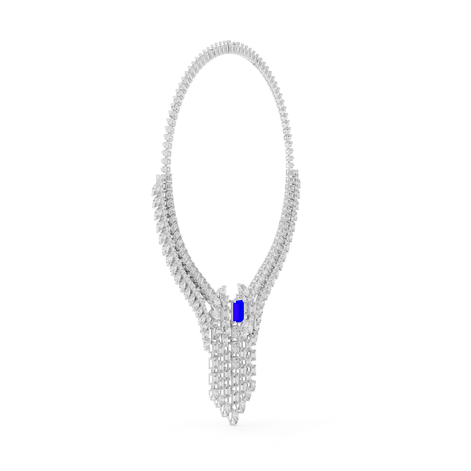 Gold Necklace GNK-0053, White Gold, view 3