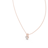 14K Solid Gold Lab Diamond Solitaire Pendant Necklace, Rose Gold, view 2