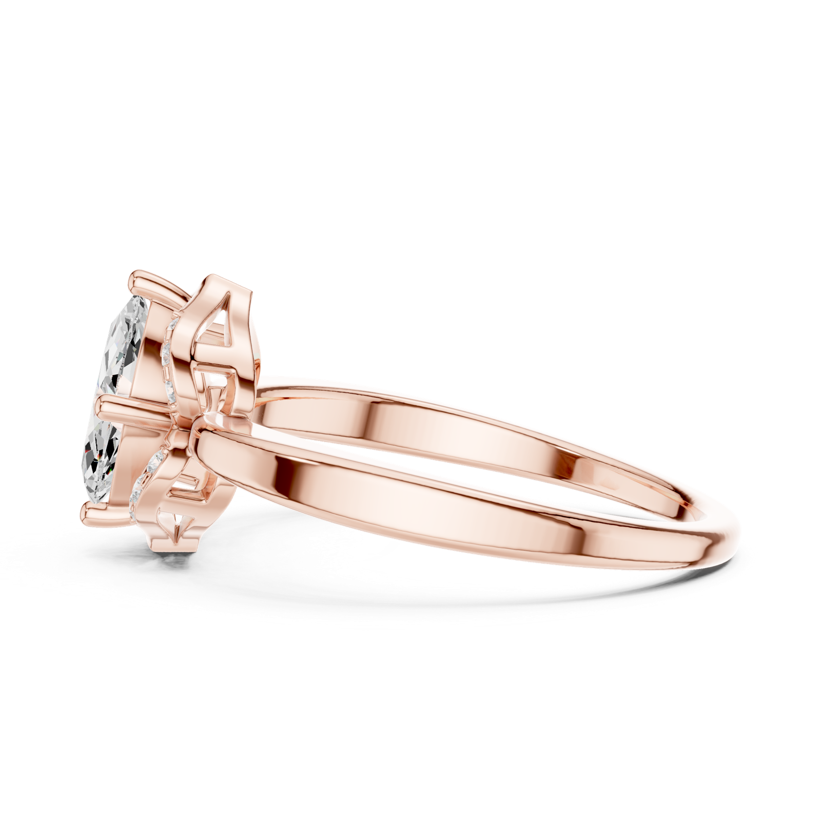 Gold Ring DDLR-513, Rose Gold, view 3