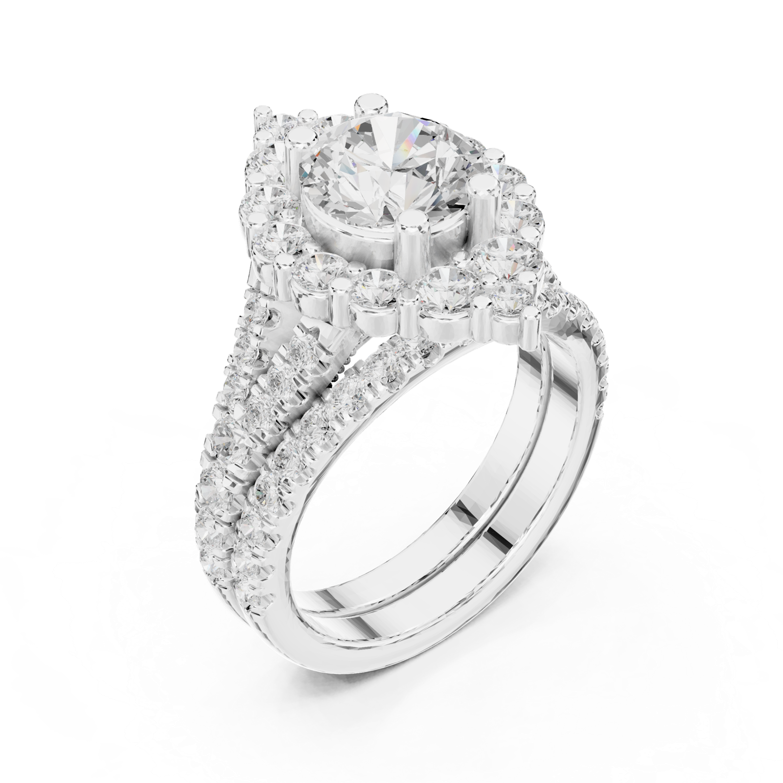 Gold Ring DDLR-297, White Gold, view 2