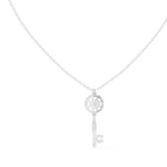 14K Solid Gold Lab Diamond Pendant Necklace, White Gold, view 1