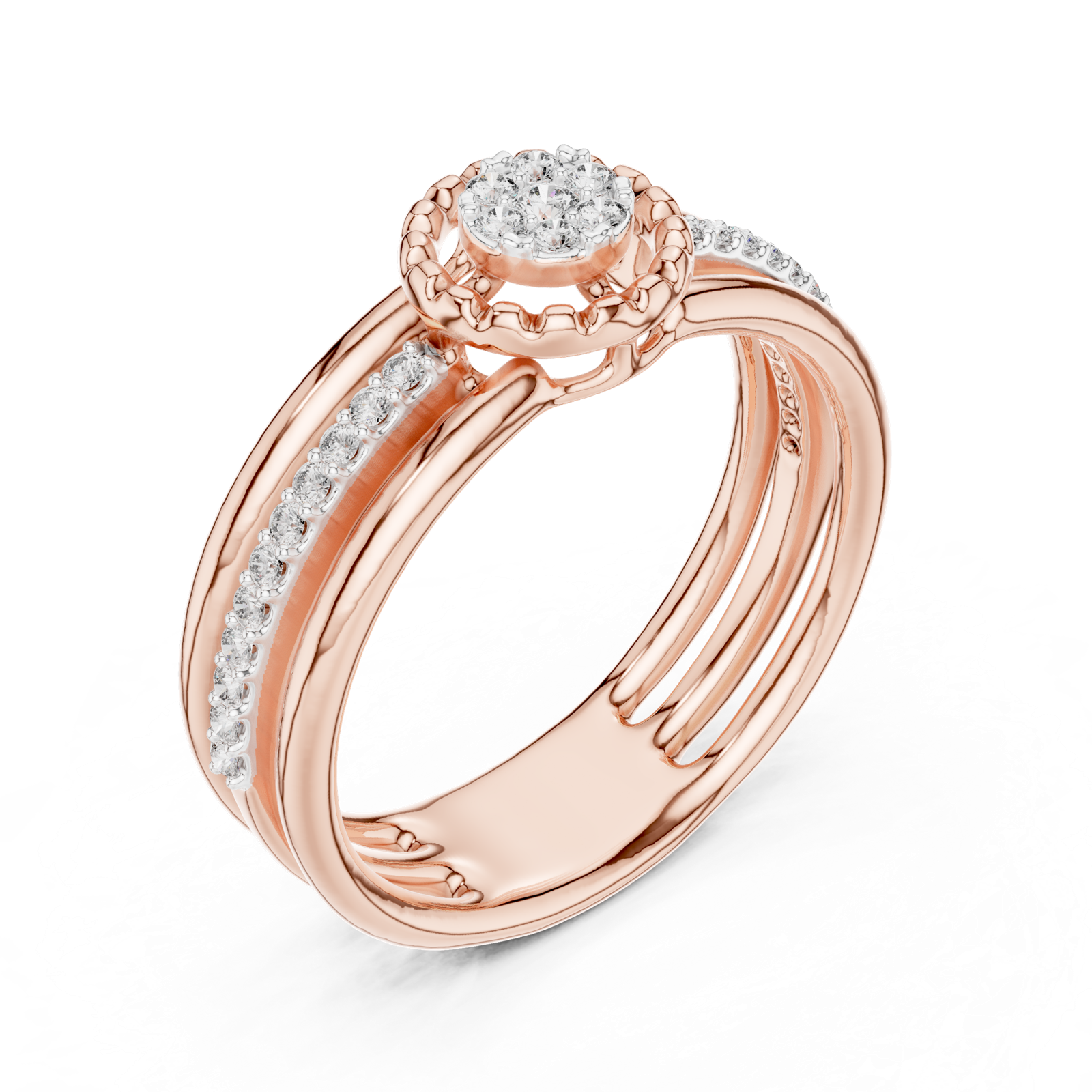 Gold Ring 12-10060@L, Rose Gold, view 2