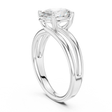 Gold Jewelry L36-9, Oval center stone, White Gold, view 1