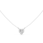 Gold Jewelry DDPS-001, Heart center stone, White Gold, view 4