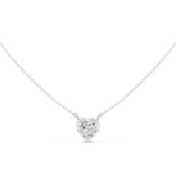 Gold Jewelry DDPS-001, Heart center stone, White Gold, view 4