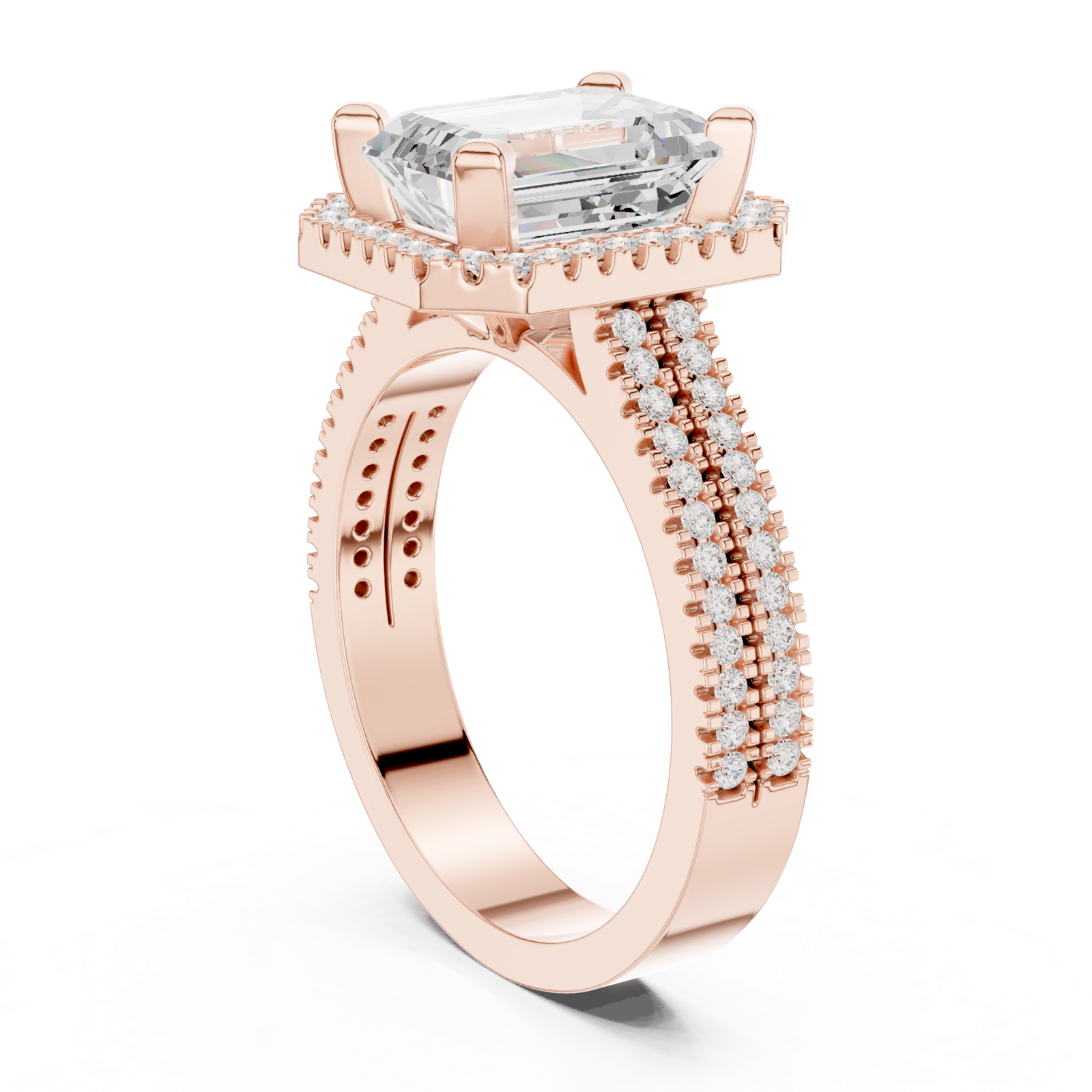 Gold Ring DDLR-341, Rose Gold, view 1