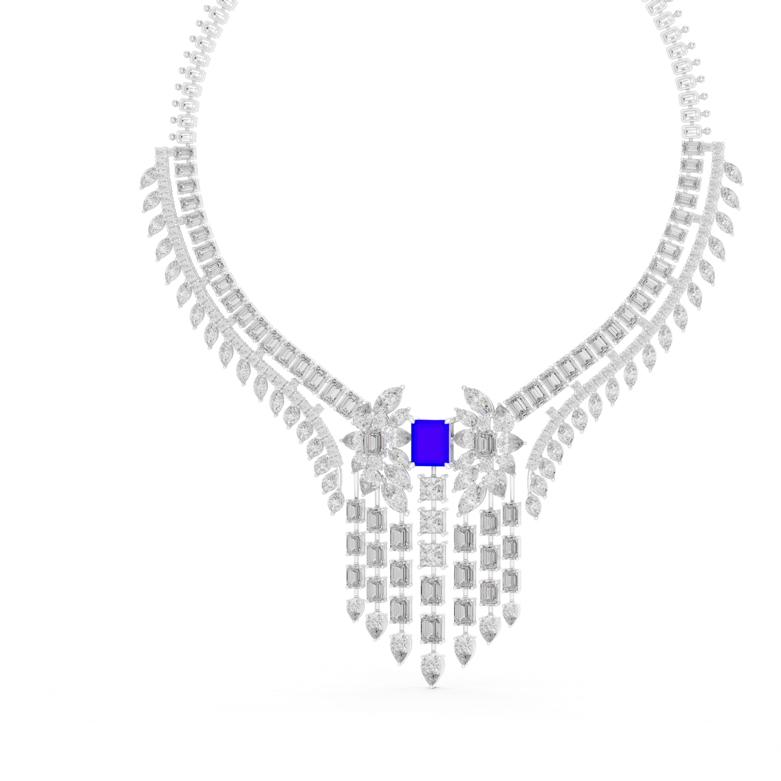 Gold Necklace GNK-0053, White Gold, view 2