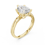 Gold Ring DDLR-175, Pear center stone, Yellow Gold, view 2