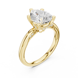 Gold Ring DDLR-175, Pear center stone, Yellow Gold, view 2