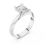Gold Jewelry L36-8, Radiant center stone, White Gold, view 2