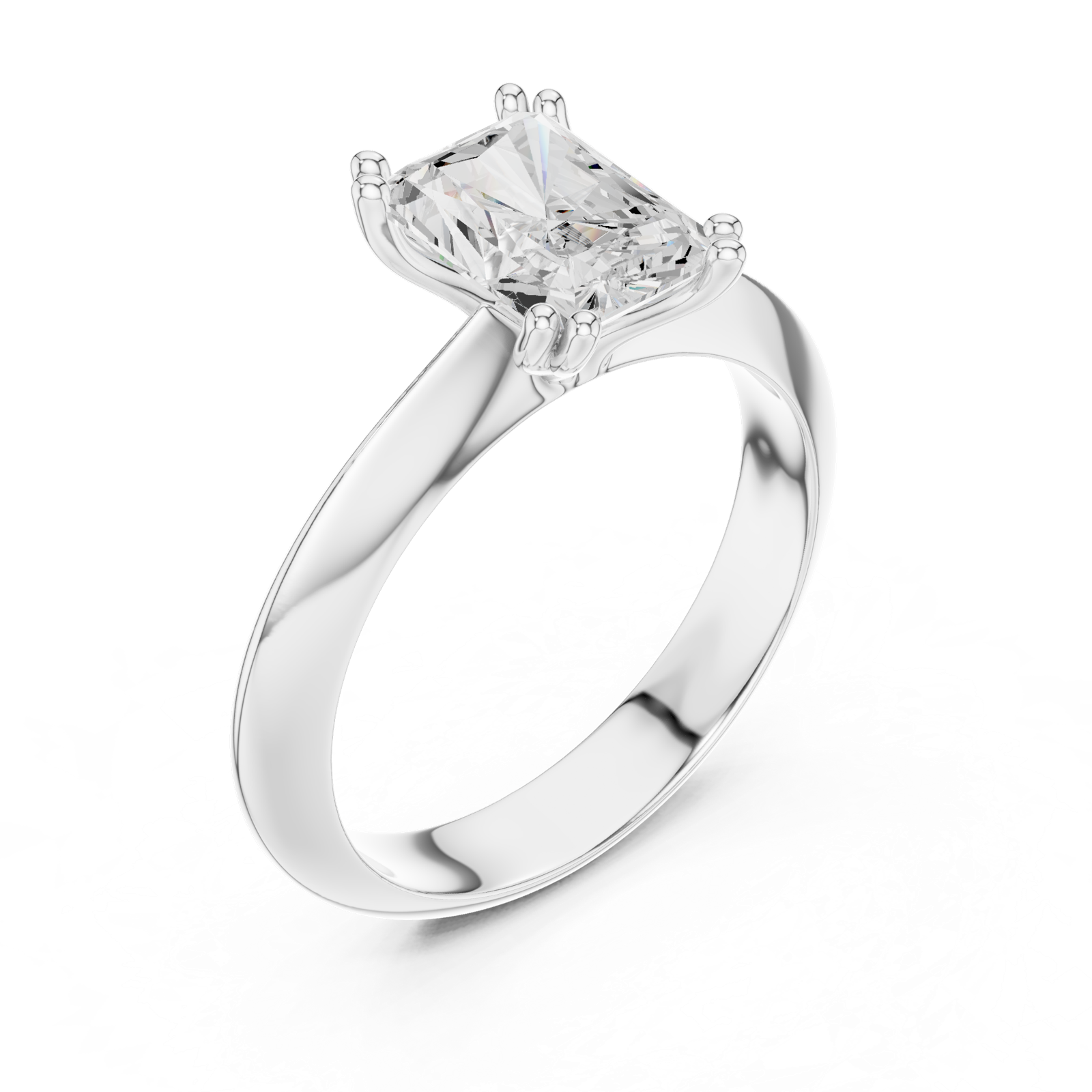 Gold Jewelry L36-8, Radiant center stone, White Gold, view 2