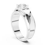 14K Solid Gold Lab Diamond Solitaire Ring, White Gold, view 1