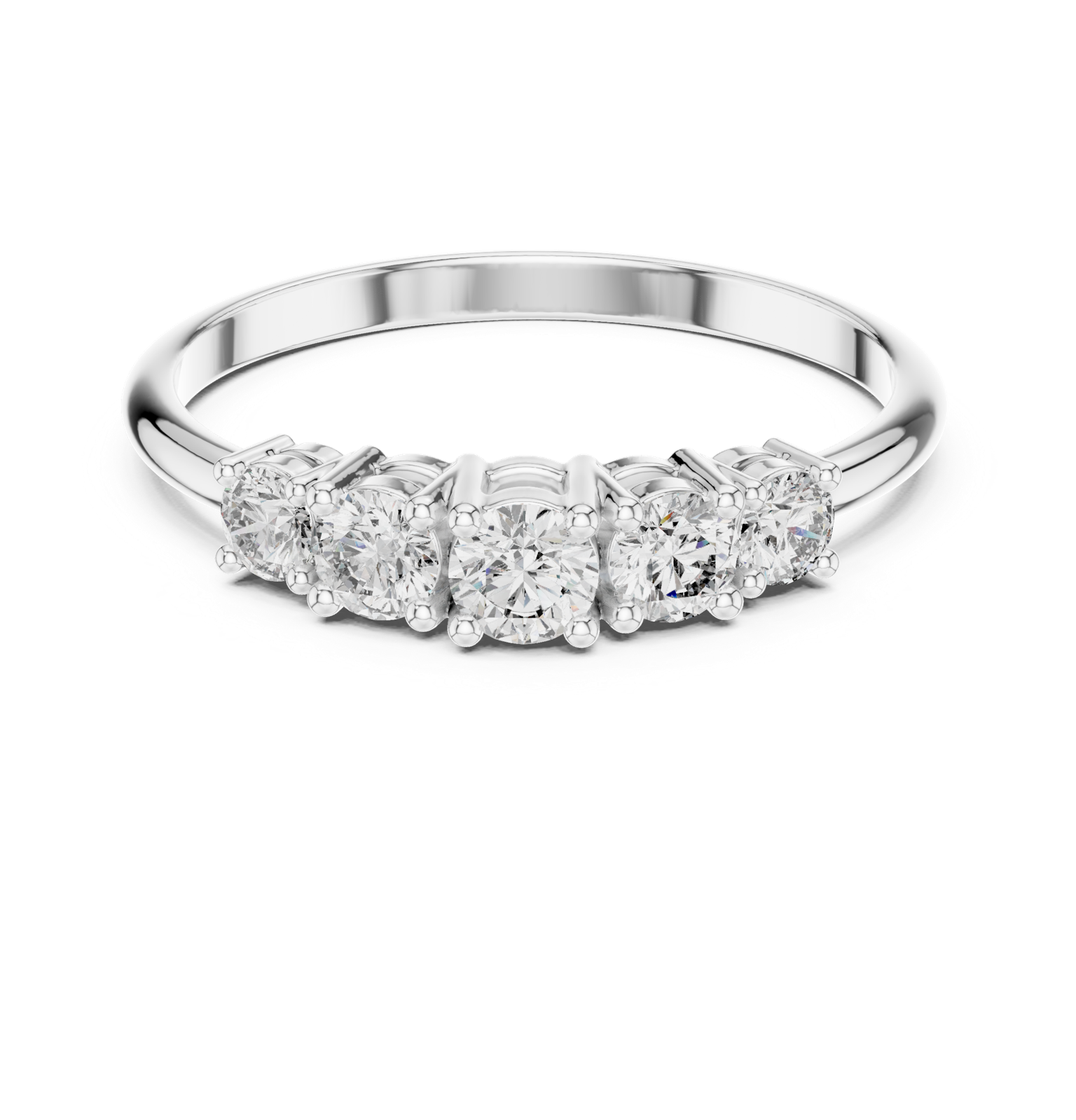 Gold Ring HLR-105, White Gold, view 4