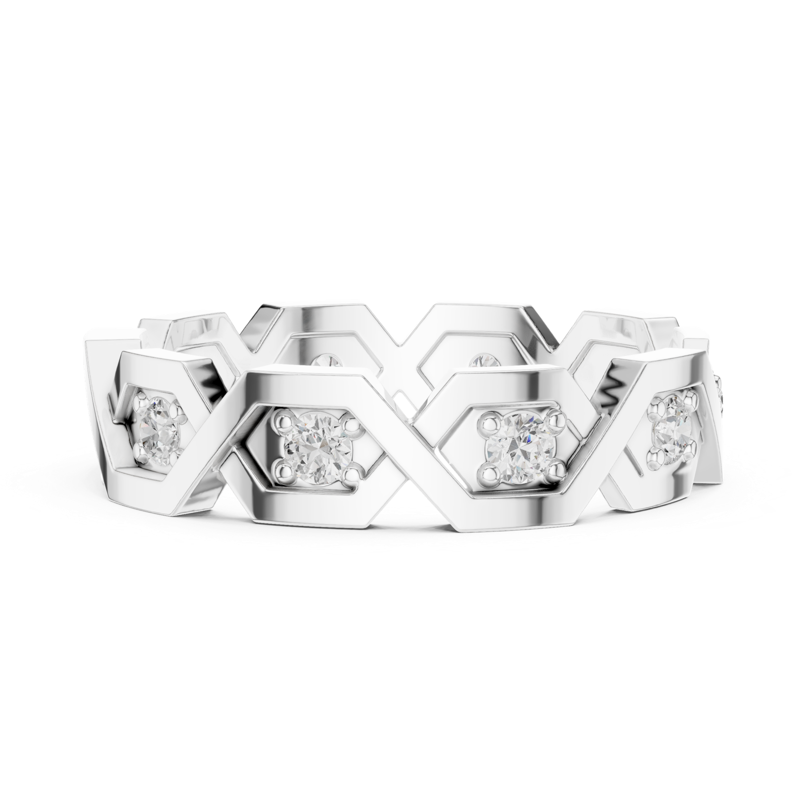 Gold Ring L22-R6, White Gold, view 3