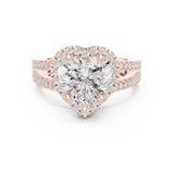Gold Ring DDLR-350, Heart center stone, Rose Gold, view 4